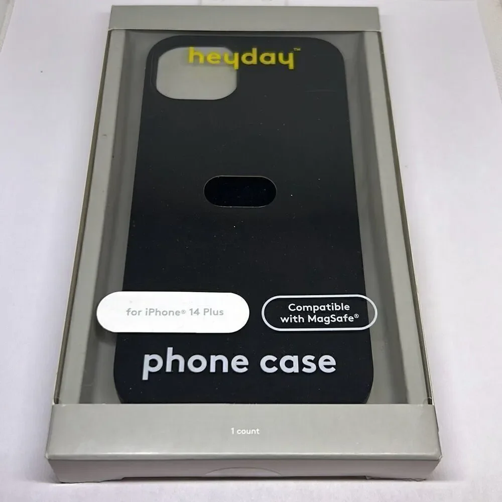 Apple iPhone 14 PLUS Phone Case Silicone MagSafe Case - Black by Heyday